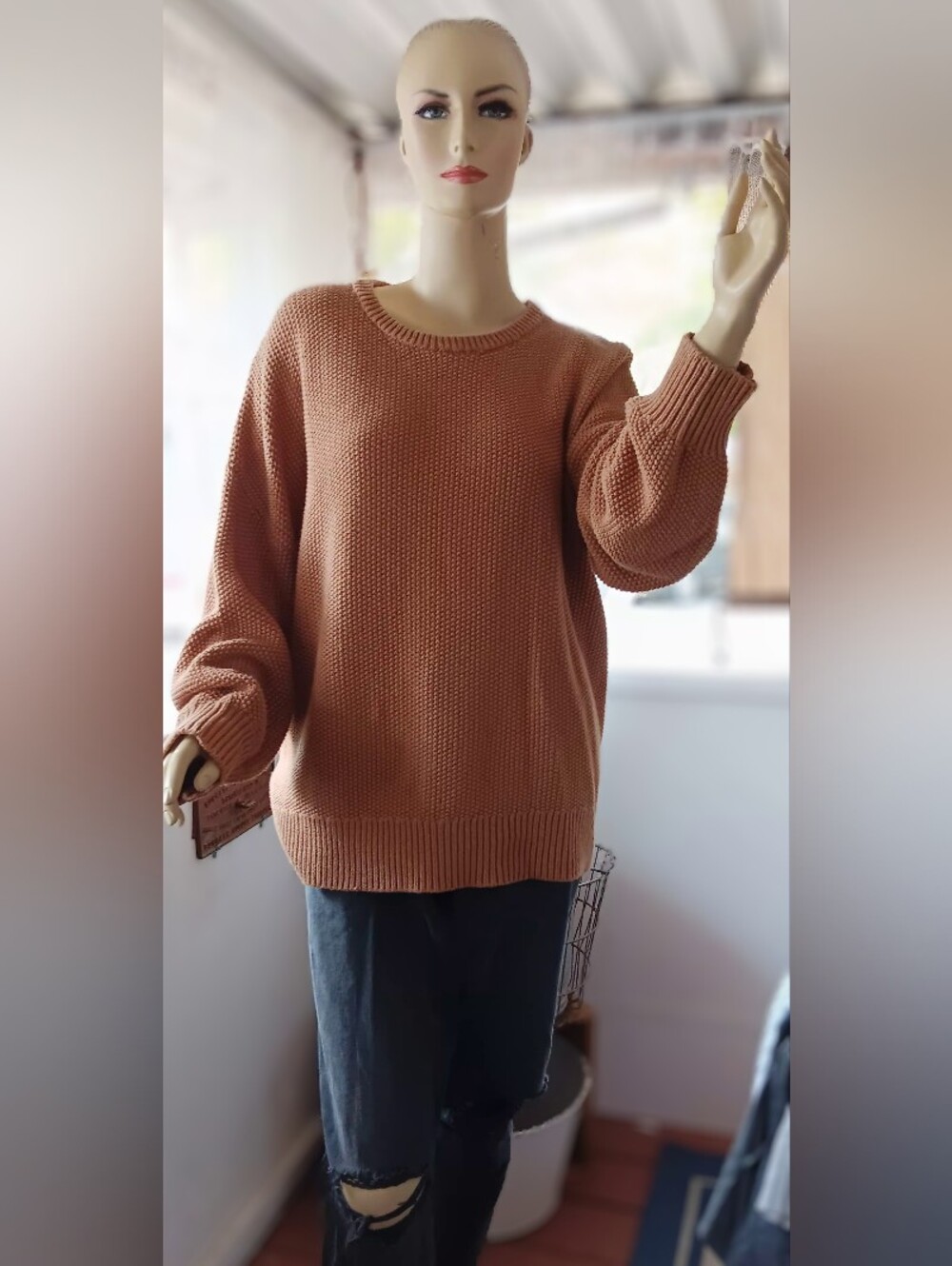 Old Navy Oversized Textured Slubknit Sweater XL "Camel"